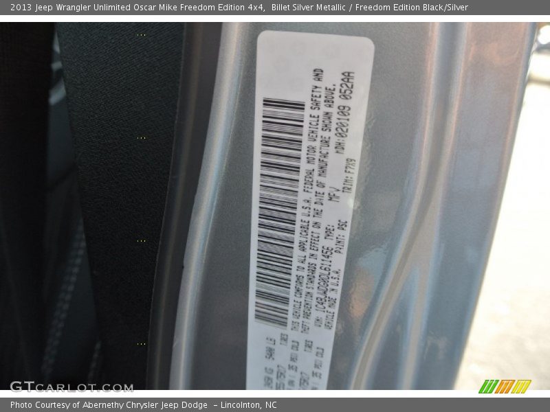 Billet Silver Metallic / Freedom Edition Black/Silver 2013 Jeep Wrangler Unlimited Oscar Mike Freedom Edition 4x4