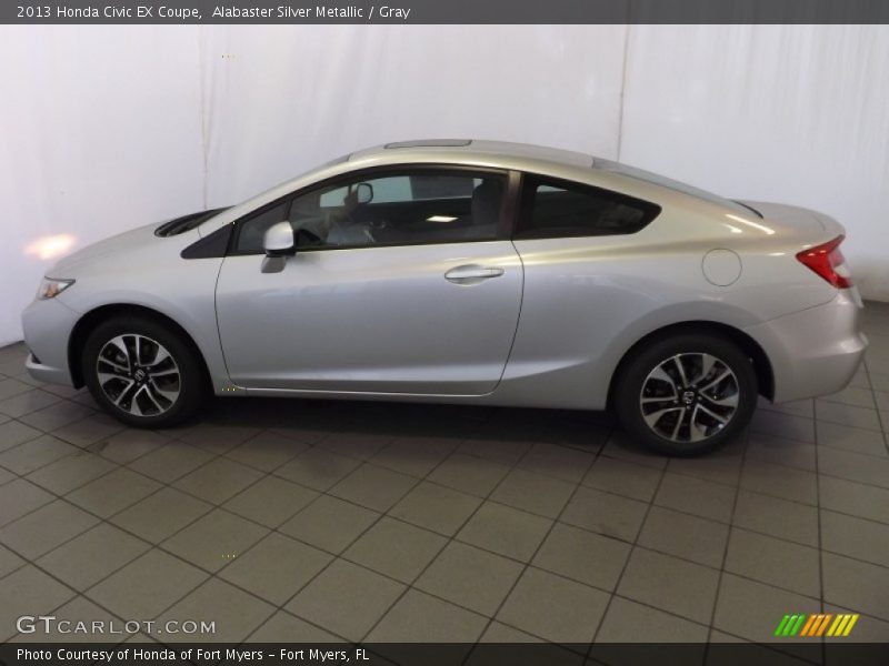 Alabaster Silver Metallic / Gray 2013 Honda Civic EX Coupe