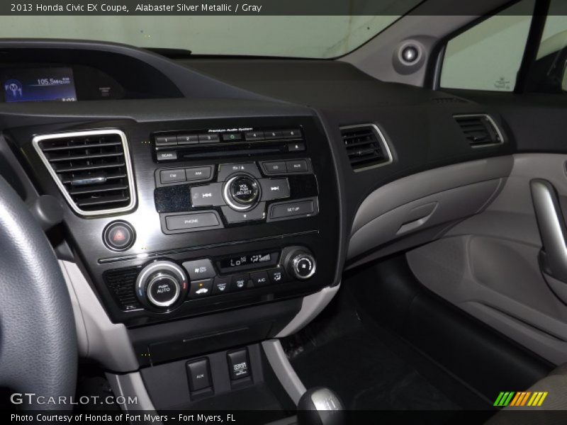 Alabaster Silver Metallic / Gray 2013 Honda Civic EX Coupe