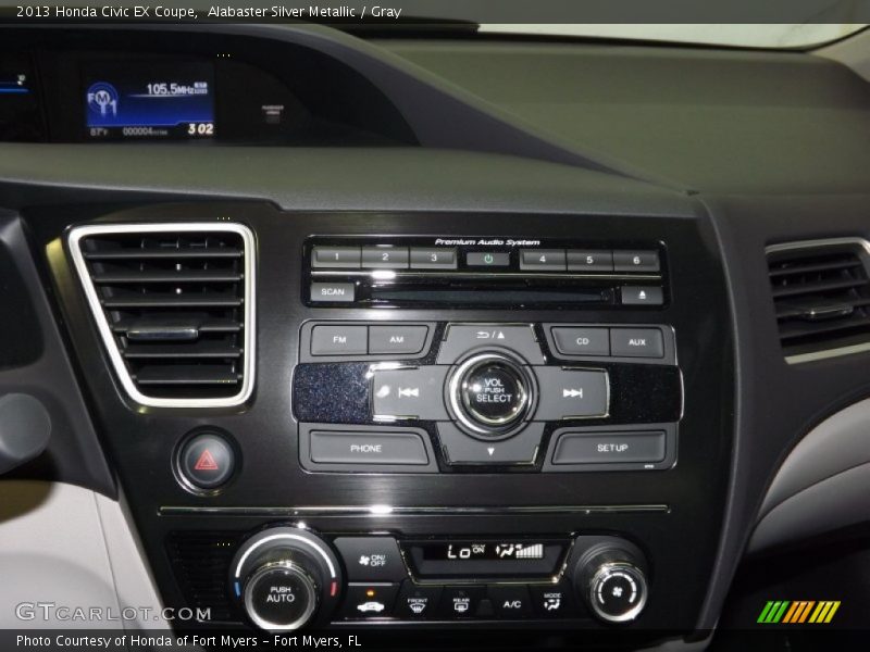 Alabaster Silver Metallic / Gray 2013 Honda Civic EX Coupe