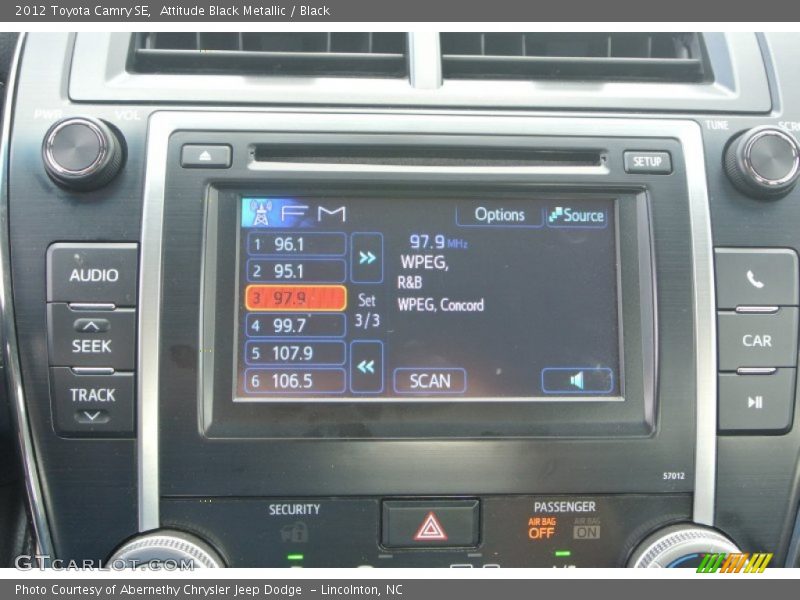 Attitude Black Metallic / Black 2012 Toyota Camry SE
