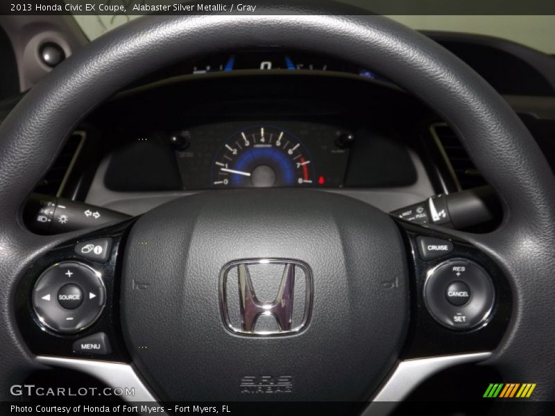 Alabaster Silver Metallic / Gray 2013 Honda Civic EX Coupe