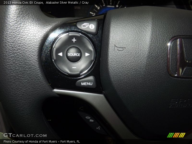 Alabaster Silver Metallic / Gray 2013 Honda Civic EX Coupe