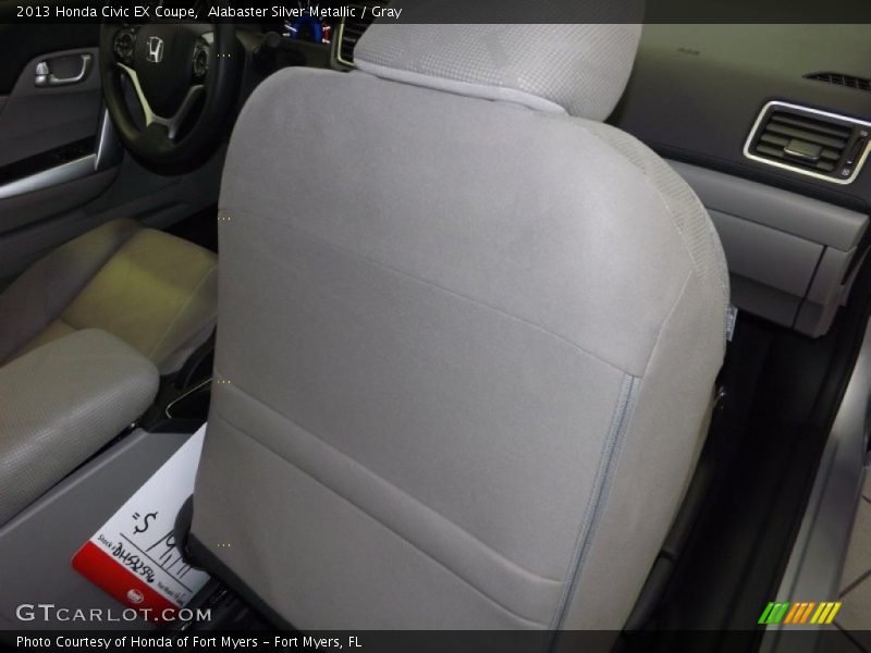 Alabaster Silver Metallic / Gray 2013 Honda Civic EX Coupe