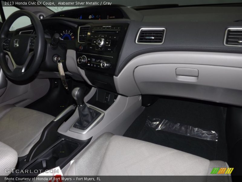Alabaster Silver Metallic / Gray 2013 Honda Civic EX Coupe