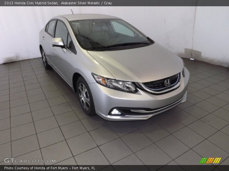 Alabaster Silver Metallic / Gray 2013 Honda Civic Hybrid Sedan