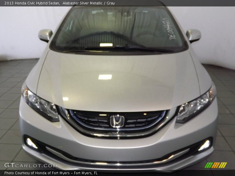 Alabaster Silver Metallic / Gray 2013 Honda Civic Hybrid Sedan