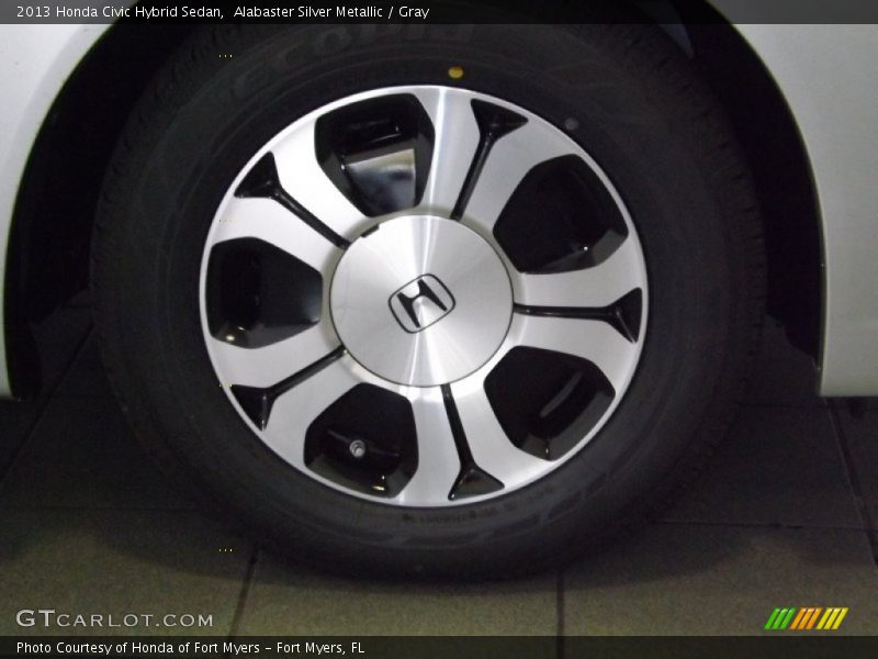 Alabaster Silver Metallic / Gray 2013 Honda Civic Hybrid Sedan