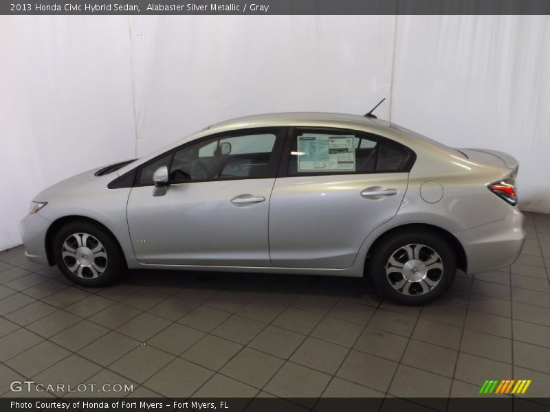 Alabaster Silver Metallic / Gray 2013 Honda Civic Hybrid Sedan