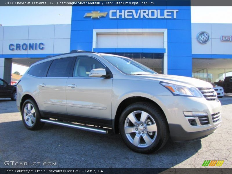 Champagne Silver Metallic / Dark Titanium/Light Titanium 2014 Chevrolet Traverse LTZ