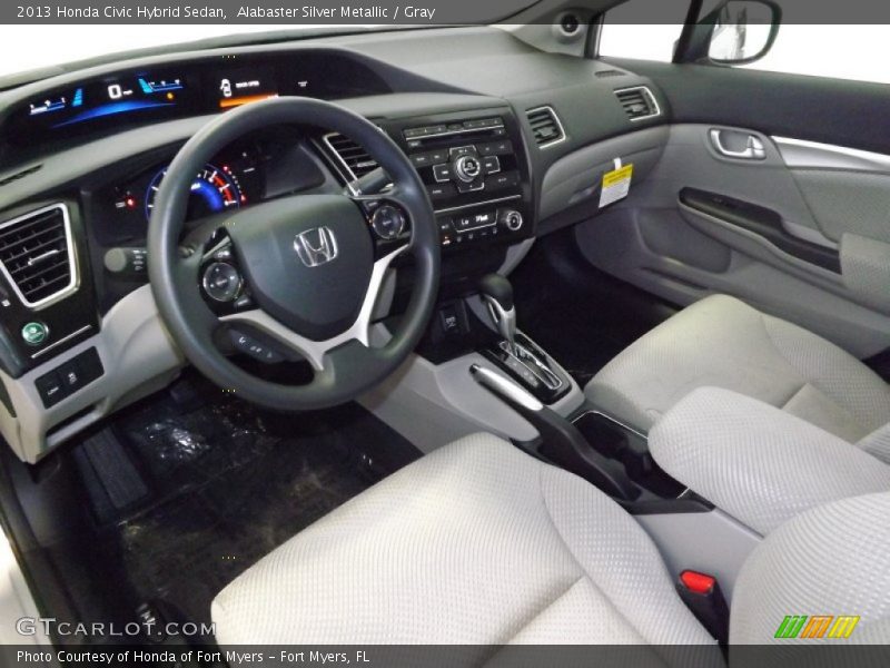 Alabaster Silver Metallic / Gray 2013 Honda Civic Hybrid Sedan