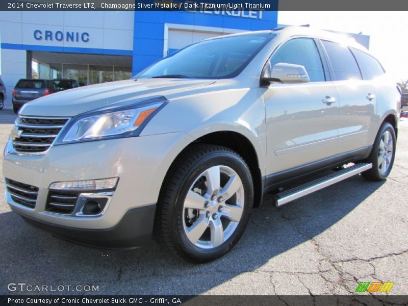 Champagne Silver Metallic / Dark Titanium/Light Titanium 2014 Chevrolet Traverse LTZ