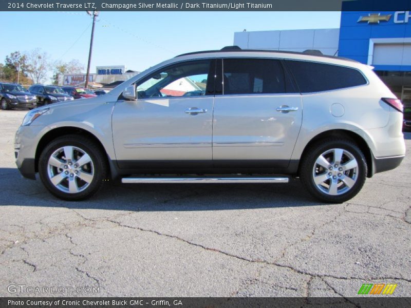 Champagne Silver Metallic / Dark Titanium/Light Titanium 2014 Chevrolet Traverse LTZ