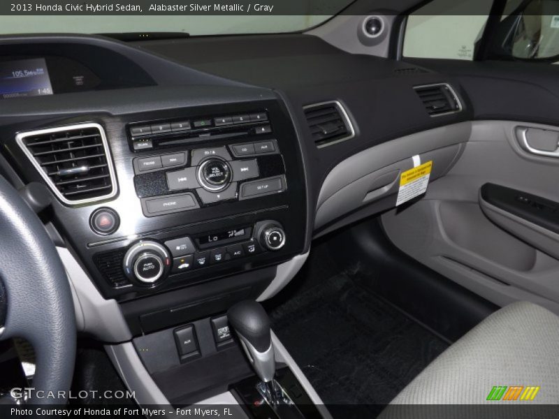 Alabaster Silver Metallic / Gray 2013 Honda Civic Hybrid Sedan