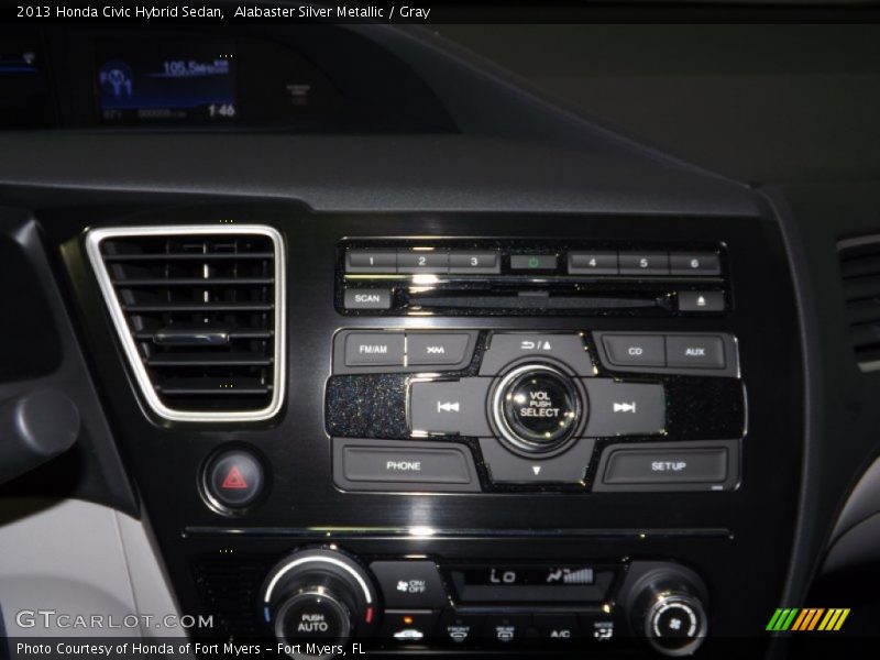 Alabaster Silver Metallic / Gray 2013 Honda Civic Hybrid Sedan