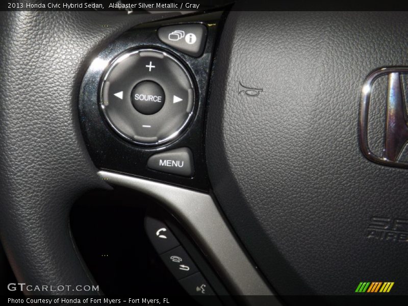 Alabaster Silver Metallic / Gray 2013 Honda Civic Hybrid Sedan