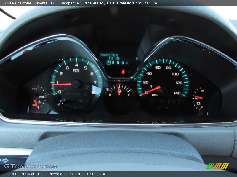 Champagne Silver Metallic / Dark Titanium/Light Titanium 2014 Chevrolet Traverse LTZ