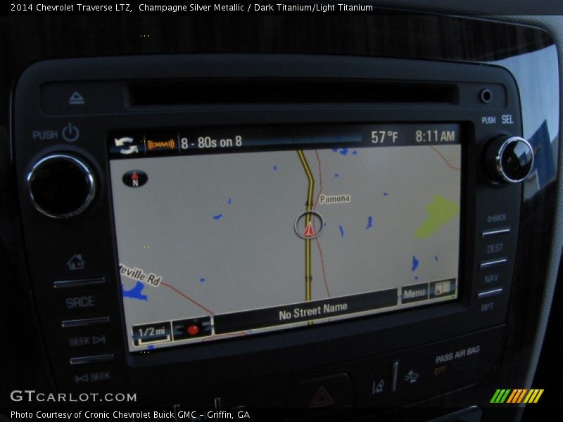 Champagne Silver Metallic / Dark Titanium/Light Titanium 2014 Chevrolet Traverse LTZ