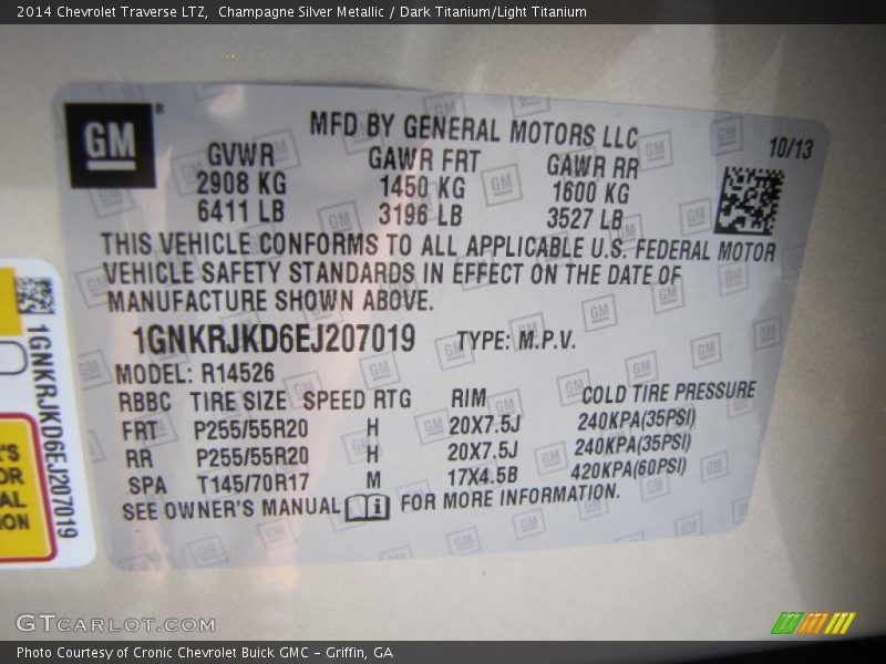 Champagne Silver Metallic / Dark Titanium/Light Titanium 2014 Chevrolet Traverse LTZ