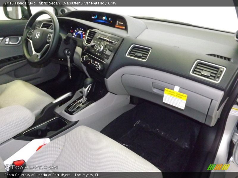 Alabaster Silver Metallic / Gray 2013 Honda Civic Hybrid Sedan