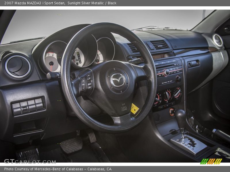 Sunlight Silver Metallic / Black 2007 Mazda MAZDA3 i Sport Sedan