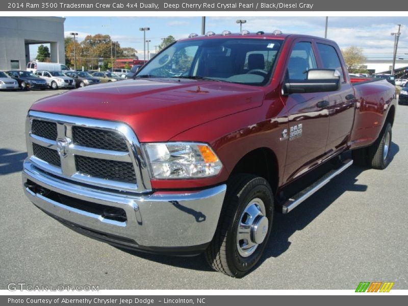 Deep Cherry Red Crystal Pearl / Black/Diesel Gray 2014 Ram 3500 Tradesman Crew Cab 4x4 Dually