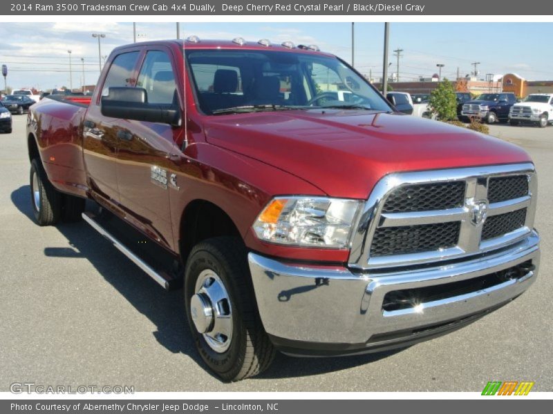 Deep Cherry Red Crystal Pearl / Black/Diesel Gray 2014 Ram 3500 Tradesman Crew Cab 4x4 Dually