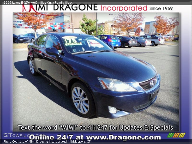 Blue Onyx Pearl / Black 2006 Lexus IS 250 AWD