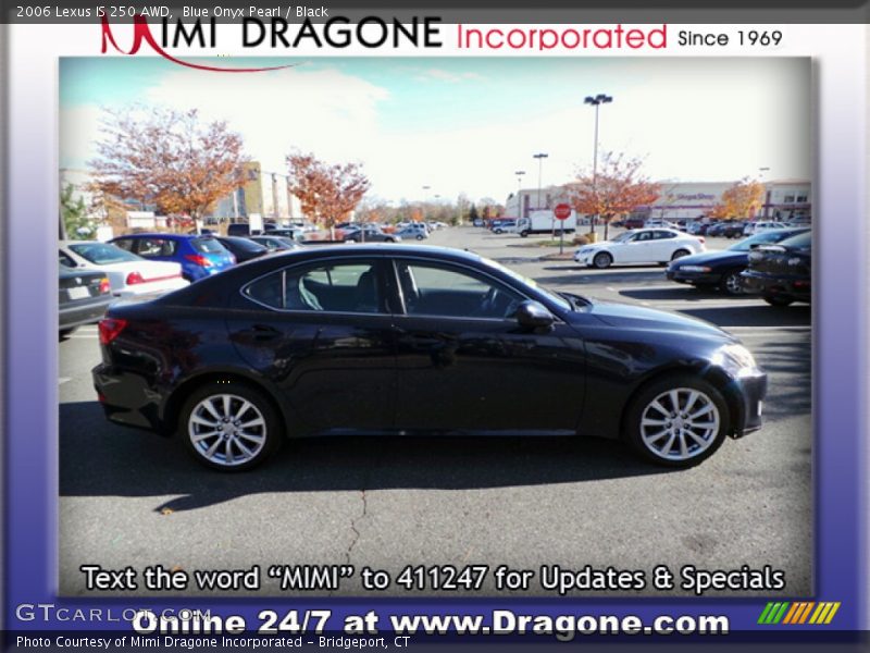 Blue Onyx Pearl / Black 2006 Lexus IS 250 AWD