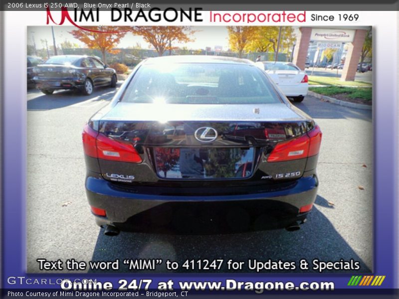 Blue Onyx Pearl / Black 2006 Lexus IS 250 AWD