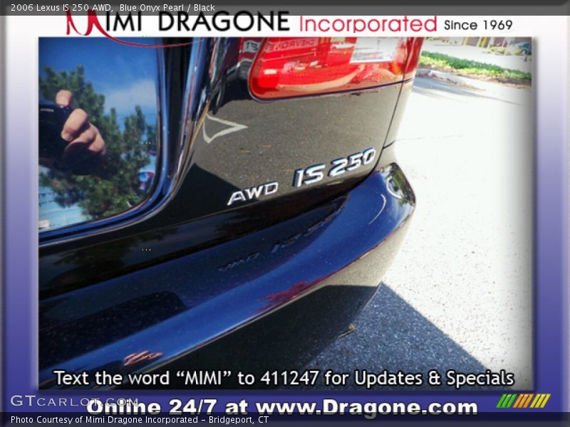 Blue Onyx Pearl / Black 2006 Lexus IS 250 AWD