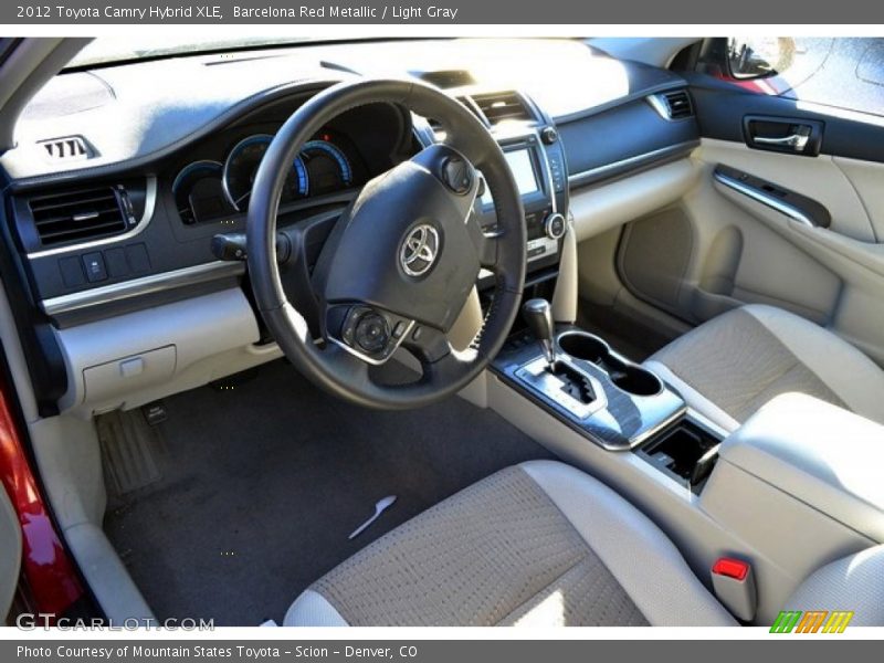 Barcelona Red Metallic / Light Gray 2012 Toyota Camry Hybrid XLE