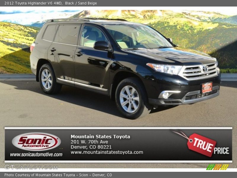 Black / Sand Beige 2012 Toyota Highlander V6 4WD
