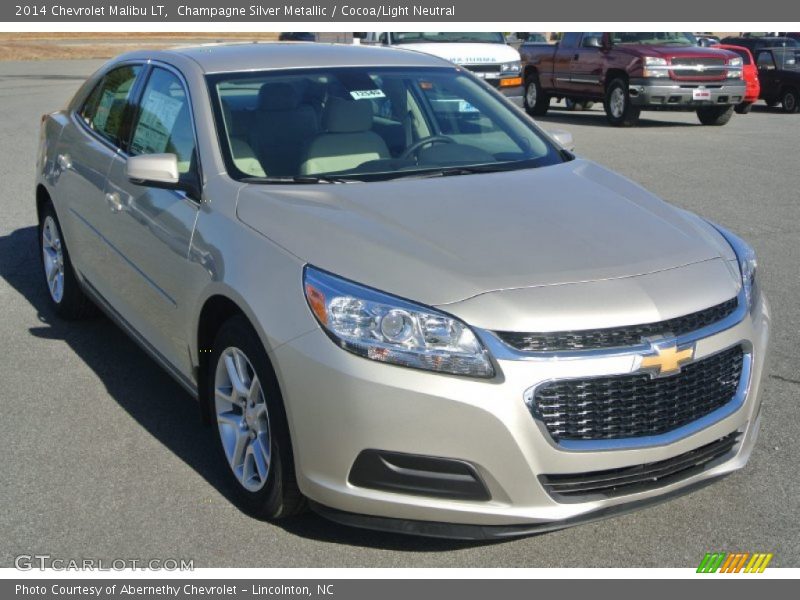 Champagne Silver Metallic / Cocoa/Light Neutral 2014 Chevrolet Malibu LT