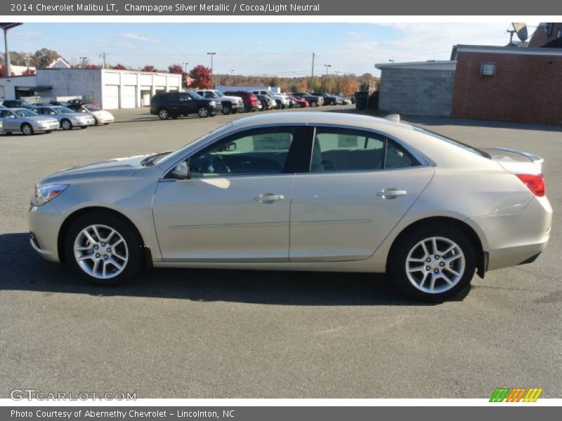 Champagne Silver Metallic / Cocoa/Light Neutral 2014 Chevrolet Malibu LT