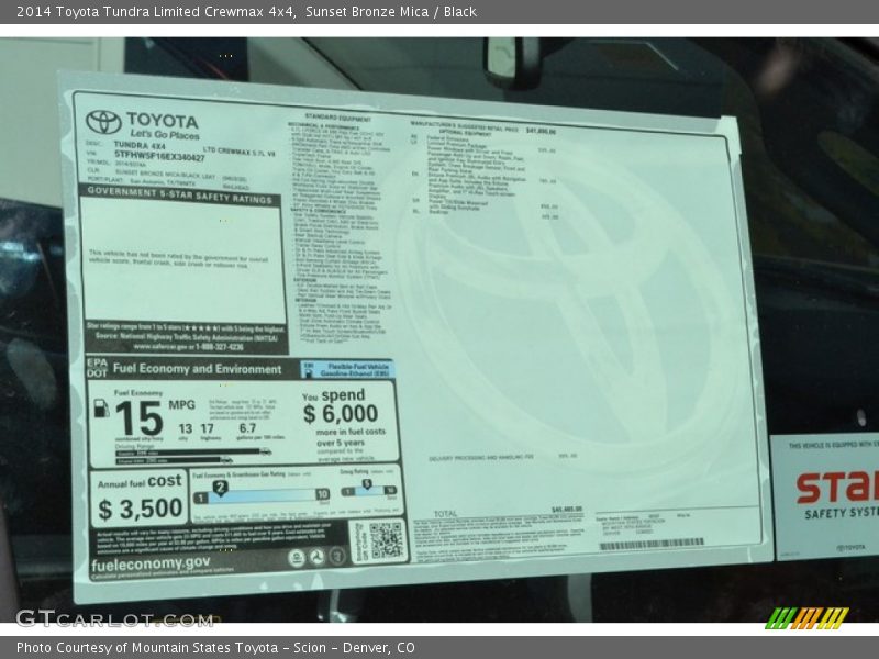 Sunset Bronze Mica / Black 2014 Toyota Tundra Limited Crewmax 4x4