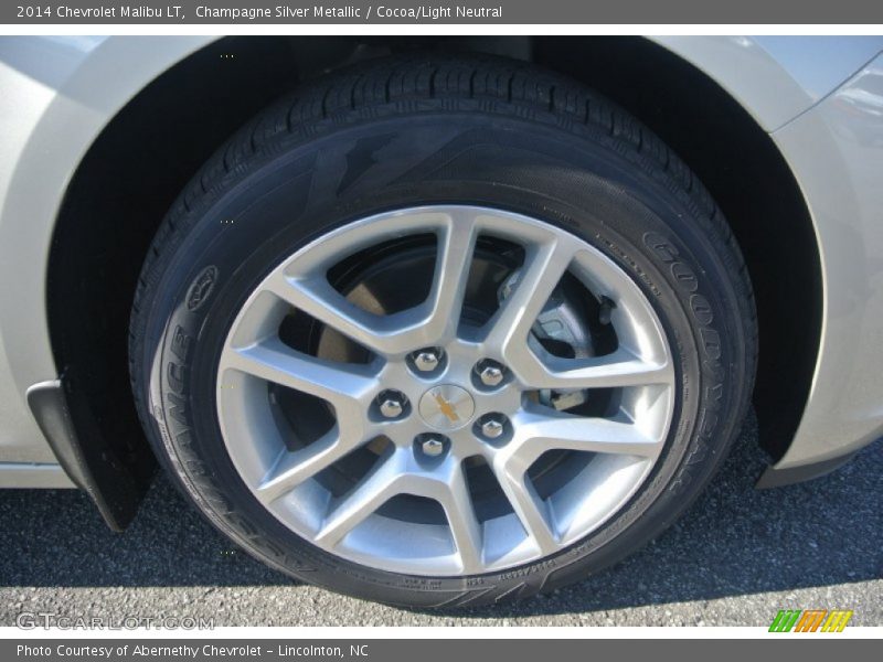 Champagne Silver Metallic / Cocoa/Light Neutral 2014 Chevrolet Malibu LT