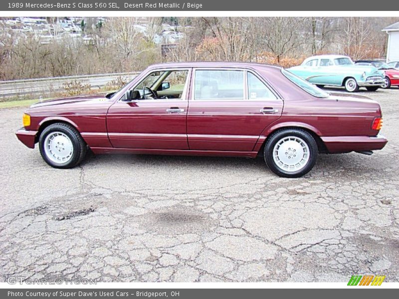 Desert Red Metallic / Beige 1989 Mercedes-Benz S Class 560 SEL