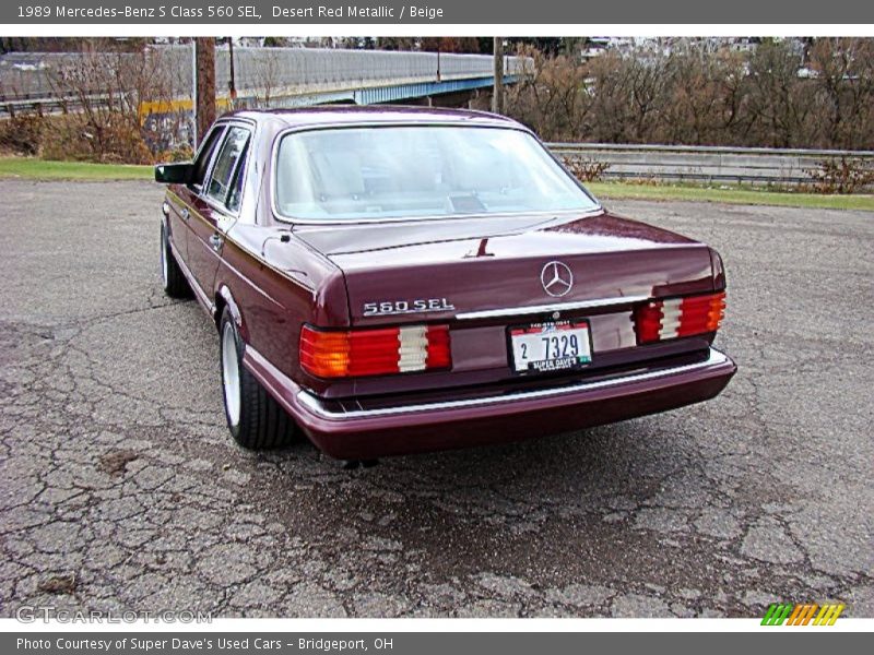 Desert Red Metallic / Beige 1989 Mercedes-Benz S Class 560 SEL