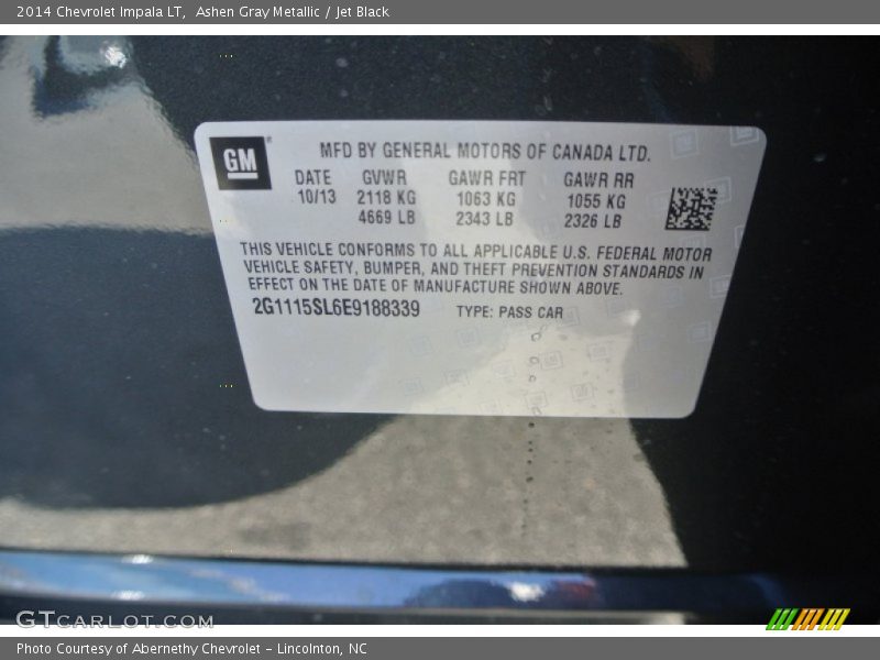 Ashen Gray Metallic / Jet Black 2014 Chevrolet Impala LT