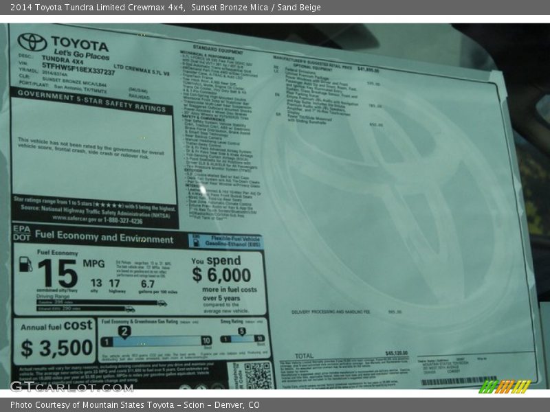 Sunset Bronze Mica / Sand Beige 2014 Toyota Tundra Limited Crewmax 4x4