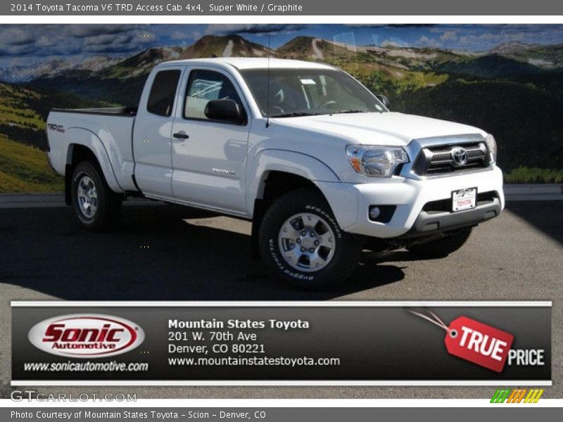 Super White / Graphite 2014 Toyota Tacoma V6 TRD Access Cab 4x4