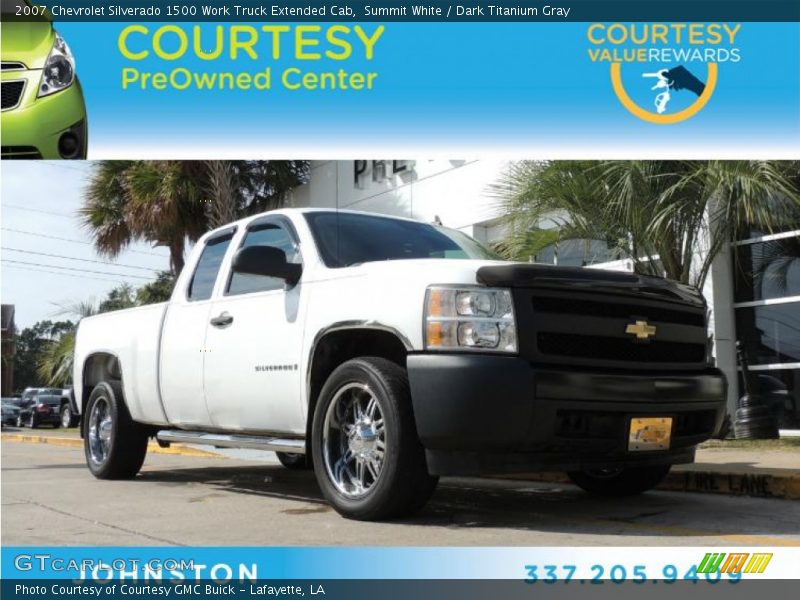 Summit White / Dark Titanium Gray 2007 Chevrolet Silverado 1500 Work Truck Extended Cab