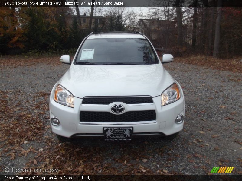 Blizzard White Pearl / Sand Beige 2010 Toyota RAV4 Limited 4WD