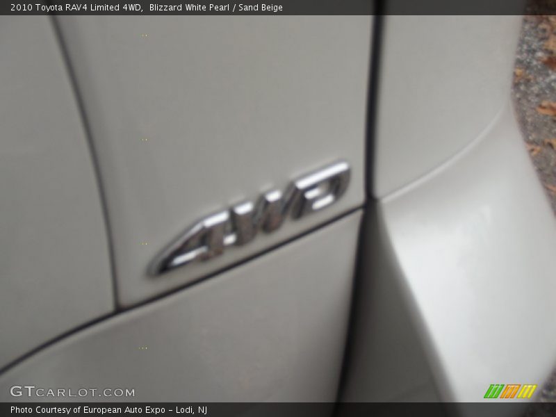 Blizzard White Pearl / Sand Beige 2010 Toyota RAV4 Limited 4WD