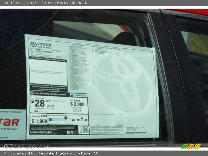 Barcelona Red Metallic / Black 2014 Toyota Camry SE