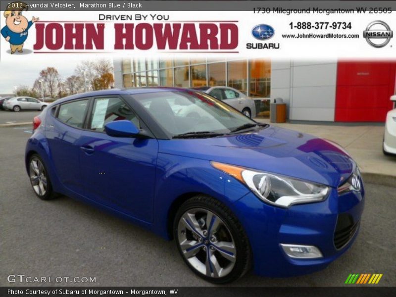 Marathon Blue / Black 2012 Hyundai Veloster