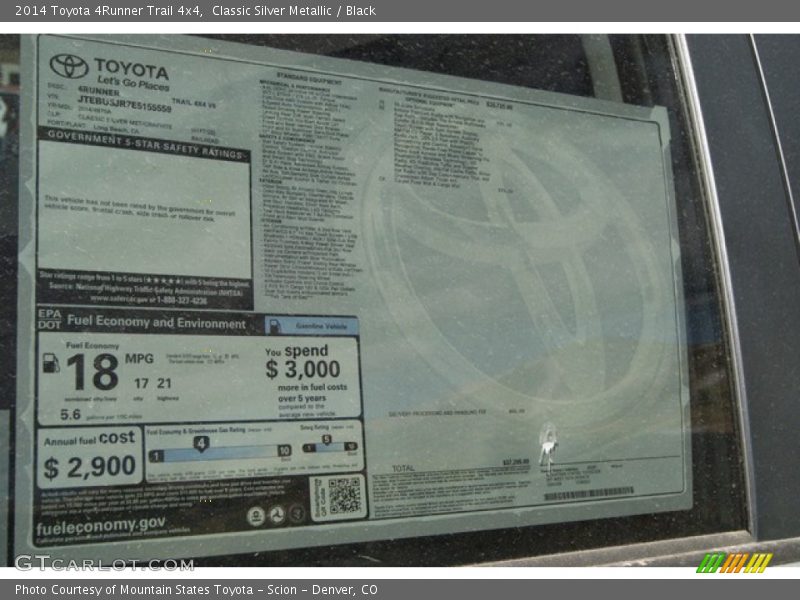 Classic Silver Metallic / Black 2014 Toyota 4Runner Trail 4x4