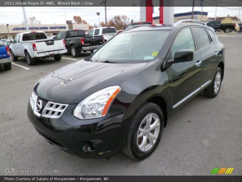 Wicked Black / Gray 2011 Nissan Rogue SV AWD