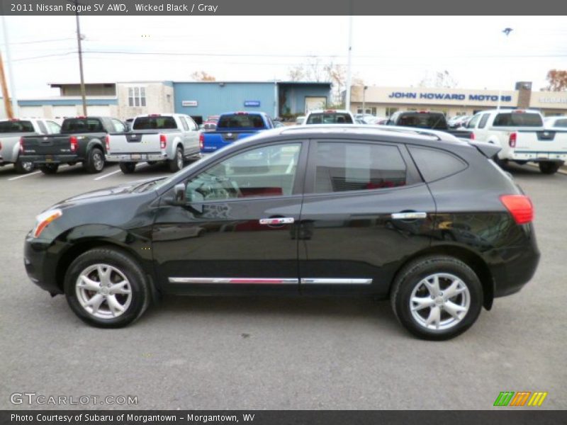 Wicked Black / Gray 2011 Nissan Rogue SV AWD